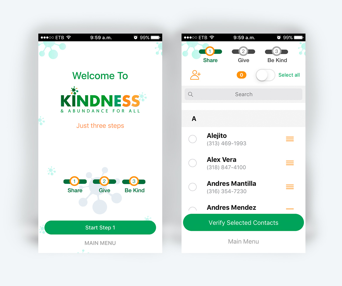 imagen aplicación movil kindness & abundance for all - ejemplo 2